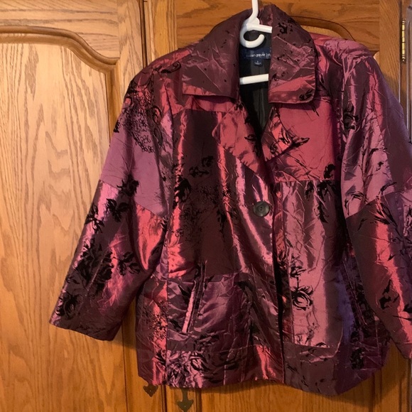 Multi color multi texture jacket size L in purple - Picture 2 of 4